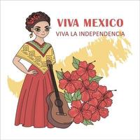 Viva mexico fiesta de país dibujos animados vector ilustración conjunto