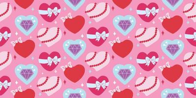 Beautiful Pattern cute cartoon for love concept. sweet beautiful heart. Cartoon illustration for fashion, Valentine's Day, wrap paper, cards or about love and wedding. vector