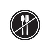 Food ban logo design vector illustration on white background.