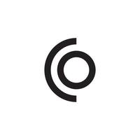 CO circle logo design vector isolated on white background.