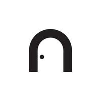 door letter N logo design concept isolated on white background. vector