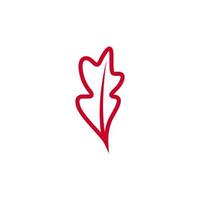 red color OAK leaf icon logo design vector illustration.