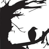 tree shadow with crow design vector illustration.