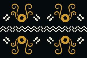 Ethnic fabric pattern geometric style. Sarong Aztec Ethnic oriental pattern traditional dark black background. Abstract,vector,illustration. use for texture,clothing,wrapping,decoration,carpet. vector