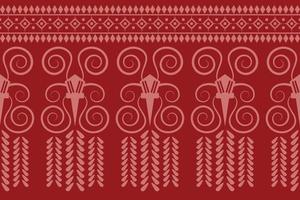 Ethnic fabric pattern geometric style. Sarong Aztec Ethnic oriental pattern traditional Crimson red background. Abstract,vector,illustration. use for texture,clothing,wrapping,decoration,carpet. vector