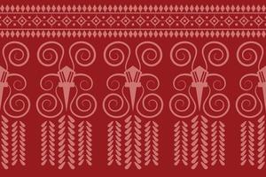 Ethnic fabric pattern geometric style. Sarong Aztec Ethnic oriental pattern traditional Crimson red background. Abstract,vector,illustration. use for texture,clothing,wrapping,decoration,carpet. vector