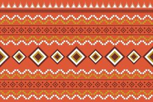 Ethnic fabric pattern geometric style. Sarong Aztec Ethnic oriental pattern traditional orange background. Abstract,vector,illustration. use for texture,clothing,wrapping,decoration,carpet. vector