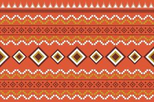 patrón de tejido étnico estilo geométrico. sarong azteca étnico oriental patrón tradicional fondo naranja. resumen, vector, ilustración. uso para textura, ropa, envoltura, decoración, alfombra. vector