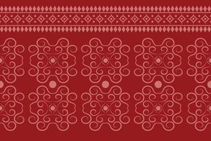 Ethnic fabric pattern geometric style. Sarong Aztec Ethnic oriental pattern traditional Crimson red background. Abstract,vector,illustration. use for texture,clothing,wrapping,decoration,carpet. vector