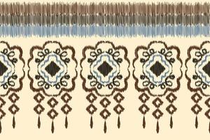 Ethnic Ikat fabric pattern geometric style.African Ikat embroidery Ethnic oriental pattern white brown cream background. Abstract,vector,illustration. For texture,clothing,wrapping,decoration,carpet. vector