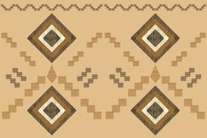 Ethnic Ikat fabric pattern geometric style.African Ikat embroidery Ethnic oriental pattern white brown cream background. Abstract,vector,illustration. For texture,clothing,wrapping,decoration,carpet. vector