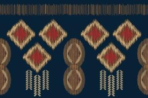 Ethnic Ikat fabric pattern geometric style.African Ikat embroidery Ethnic oriental pattern white brown cream background. Abstract,vector,illustration. For texture,clothing,wrapping,decoration,carpet. vector