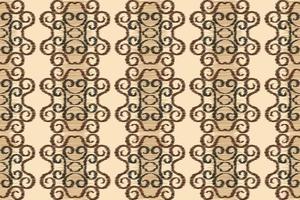 Ethnic Ikat fabric pattern geometric style.African Ikat embroidery Ethnic oriental pattern white brown cream background. Abstract,vector,illustration. For texture,clothing,wrapping,decoration,carpet. vector