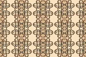 Ethnic Ikat fabric pattern geometric style.African Ikat embroidery Ethnic oriental pattern white brown cream background. Abstract,vector,illustration. For texture,clothing,wrapping,decoration,carpet. vector