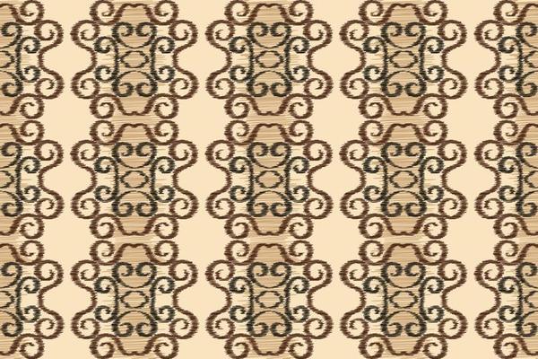 Ethnic Ikat fabric pattern geometric style.African Ikat embroidery Ethnic oriental pattern white brown cream background. Abstract,vector,illustration. For texture,clothing,wrapping,decoration,carpet.