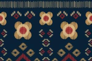Ethnic Ikat fabric pattern geometric style.African Ikat embroidery Ethnic oriental pattern white brown cream background. Abstract,vector,illustration. For texture,clothing,wrapping,decoration,carpet. vector