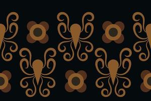 Ethnic fabric pattern geometric style. Sarong Aztec Ethnic oriental pattern traditional dark black background. Abstract,vector,illustration. use for texture,clothing,wrapping,decoration,carpet. vector