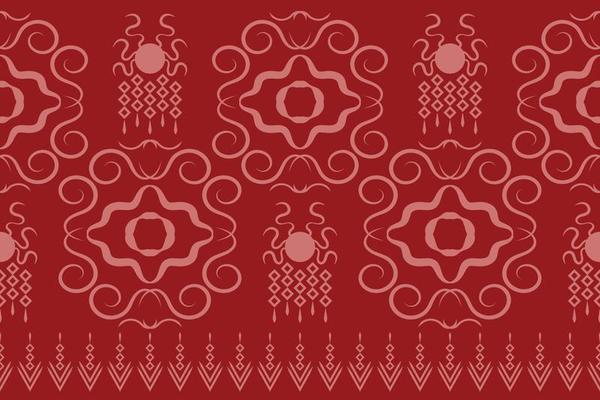 Ethnic fabric pattern geometric style. Sarong Aztec Ethnic oriental pattern traditional Crimson red background. Abstract,vector,illustration. use for texture,clothing,wrapping,decoration,carpet.