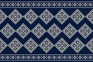 Ethnic fabric pattern geometric style. Sarong Aztec Ethnic oriental pattern traditional Dark navy blue background. Abstract,vector,illustration. Use for texture,clothing,wrapping,decoration,carpet. vector