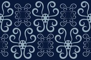 Ethnic fabric pattern geometric style. Sarong Aztec Ethnic oriental pattern traditional Dark navy blue background. Abstract,vector,illustration. Use for texture,clothing,wrapping,decoration,carpet. vector
