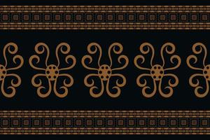 Ethnic fabric pattern geometric style. Sarong Aztec Ethnic oriental pattern traditional dark black background. Abstract,vector,illustration. use for texture,clothing,wrapping,decoration,carpet. vector