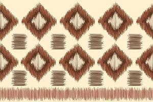 Ethnic Ikat fabric pattern geometric style.African Ikat embroidery Ethnic oriental pattern white brown cream background. Abstract,vector,illustration. For texture,clothing,wrapping,decoration,carpet. vector