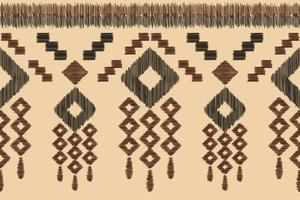 Ethnic Ikat fabric pattern geometric style.African Ikat embroidery Ethnic oriental pattern white brown cream background. Abstract,vector,illustration. For texture,clothing,wrapping,decoration,carpet. vector