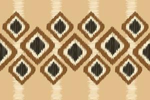 Ethnic Ikat fabric pattern geometric style.African Ikat embroidery Ethnic oriental pattern white brown cream background. Abstract,vector,illustration. For texture,clothing,wrapping,decoration,carpet. vector