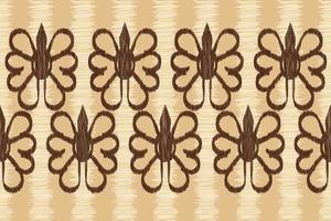 Ethnic Ikat fabric pattern geometric style.African Ikat embroidery Ethnic oriental pattern white brown cream background. Abstract,vector,illustration. For texture,clothing,wrapping,decoration,carpet. vector