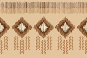Ethnic Ikat fabric pattern geometric style.African Ikat embroidery Ethnic oriental pattern white brown cream background. Abstract,vector,illustration. For texture,clothing,wrapping,decoration,carpet. vector