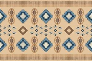 Ethnic Ikat fabric pattern geometric style.African Ikat embroidery Ethnic oriental pattern white brown cream background. Abstract,vector,illustration. For texture,clothing,wrapping,decoration,carpet. vector