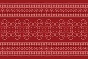 Ethnic fabric pattern geometric style. Sarong Aztec Ethnic oriental pattern traditional Crimson red background. Abstract,vector,illustration. use for texture,clothing,wrapping,decoration,carpet. vector