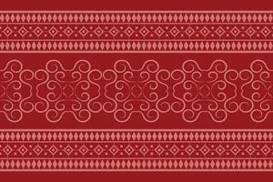 Ethnic fabric pattern geometric style. Sarong Aztec Ethnic oriental pattern traditional Crimson red background. Abstract,vector,illustration. use for texture,clothing,wrapping,decoration,carpet. vector