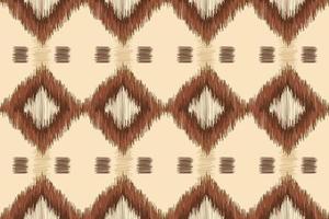 Ethnic Ikat fabric pattern geometric style.African Ikat embroidery Ethnic oriental pattern white brown cream background. Abstract,vector,illustration. For texture,clothing,wrapping,decoration,carpet. vector