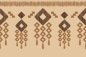 Ethnic Ikat fabric pattern geometric style.African Ikat embroidery Ethnic oriental pattern white brown cream background. Abstract,vector,illustration. For texture,clothing,wrapping,decoration,carpet. vector
