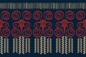 Ethnic Ikat fabric pattern geometric style.African Ikat embroidery Ethnic oriental pattern white brown cream background. Abstract,vector,illustration. For texture,clothing,wrapping,decoration,carpet. vector