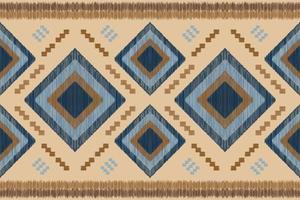 Ethnic Ikat fabric pattern geometric style.African Ikat embroidery Ethnic oriental pattern white brown cream background. Abstract,vector,illustration. For texture,clothing,wrapping,decoration,carpet. vector