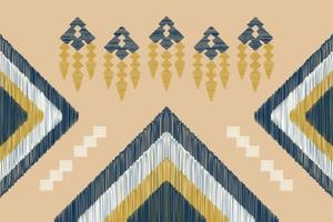 Ethnic Ikat fabric pattern geometric style.African Ikat embroidery Ethnic oriental pattern white brown cream background. Abstract,vector,illustration. For texture,clothing,wrapping,decoration,carpet. vector