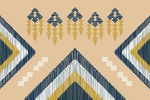 Ethnic Ikat fabric pattern geometric style.African Ikat embroidery Ethnic oriental pattern white brown cream background. Abstract,vector,illustration. For texture,clothing,wrapping,decoration,carpet. vector