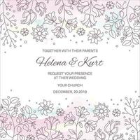 WINTER WEDDING Floral Doodle Ornament Vector Illustration Set