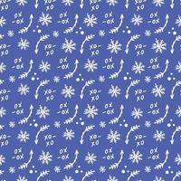 CHRISTMAS PATTERN WITH SNOWFLAKE AND ARROW WHITE ON BLUE vector