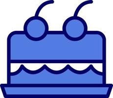 Cake With Cherry On Top Vector Icon