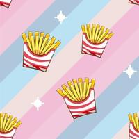 french fries pattern seamless background vector