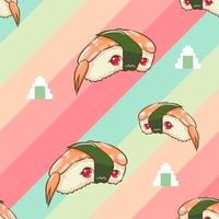 Sushi pattern seamless background vector