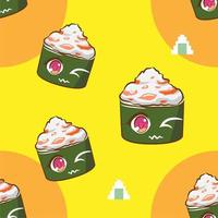 Sushi pattern seamless background vector