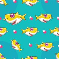 Shark pattern background seamless vector