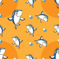 Shark pattern background seamless vector