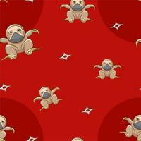 Sloth pattern seamless background vector