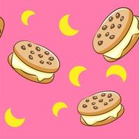 Cookie pattern seamless background vector