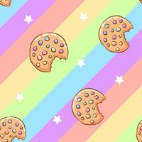 Cookie pattern seamless background vector